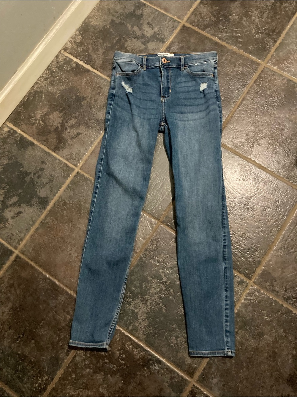 abercrombie kids High Rise Dark Blue Skinny Jeans Girls Size 13/14